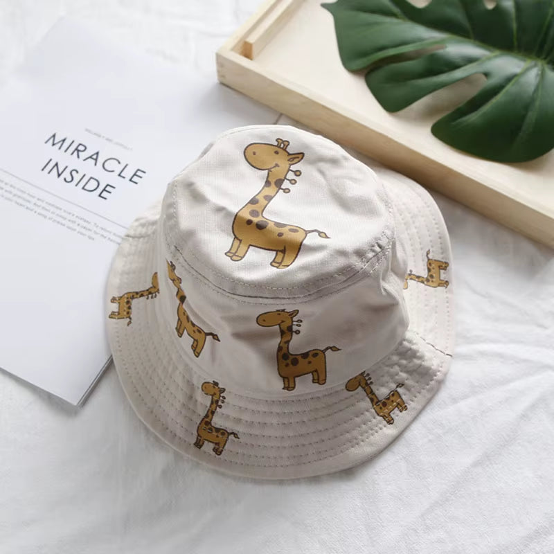 Cartoon Giraffe Baby Bucket Cap Outdoor Beach Children Sun Hat Kids Panama Cap Baby Boys Girls Cap